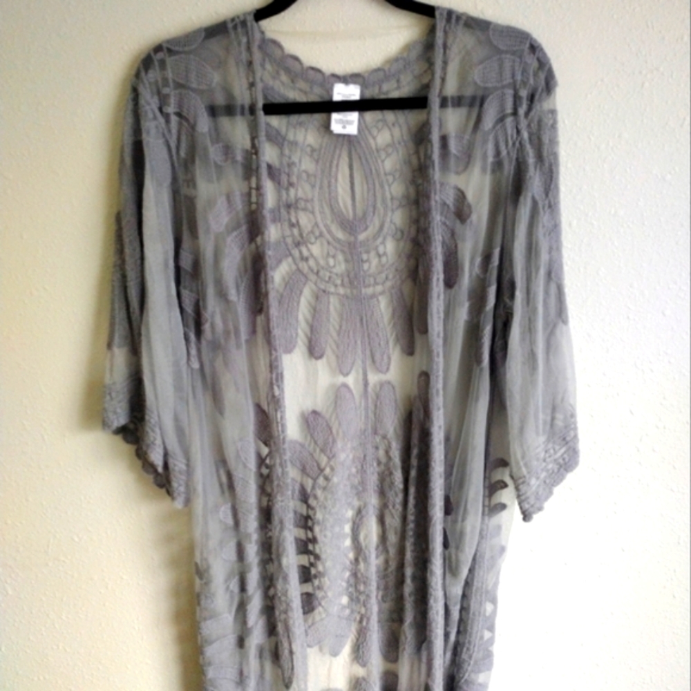 Small/Medium Gray Duster/Cardigan